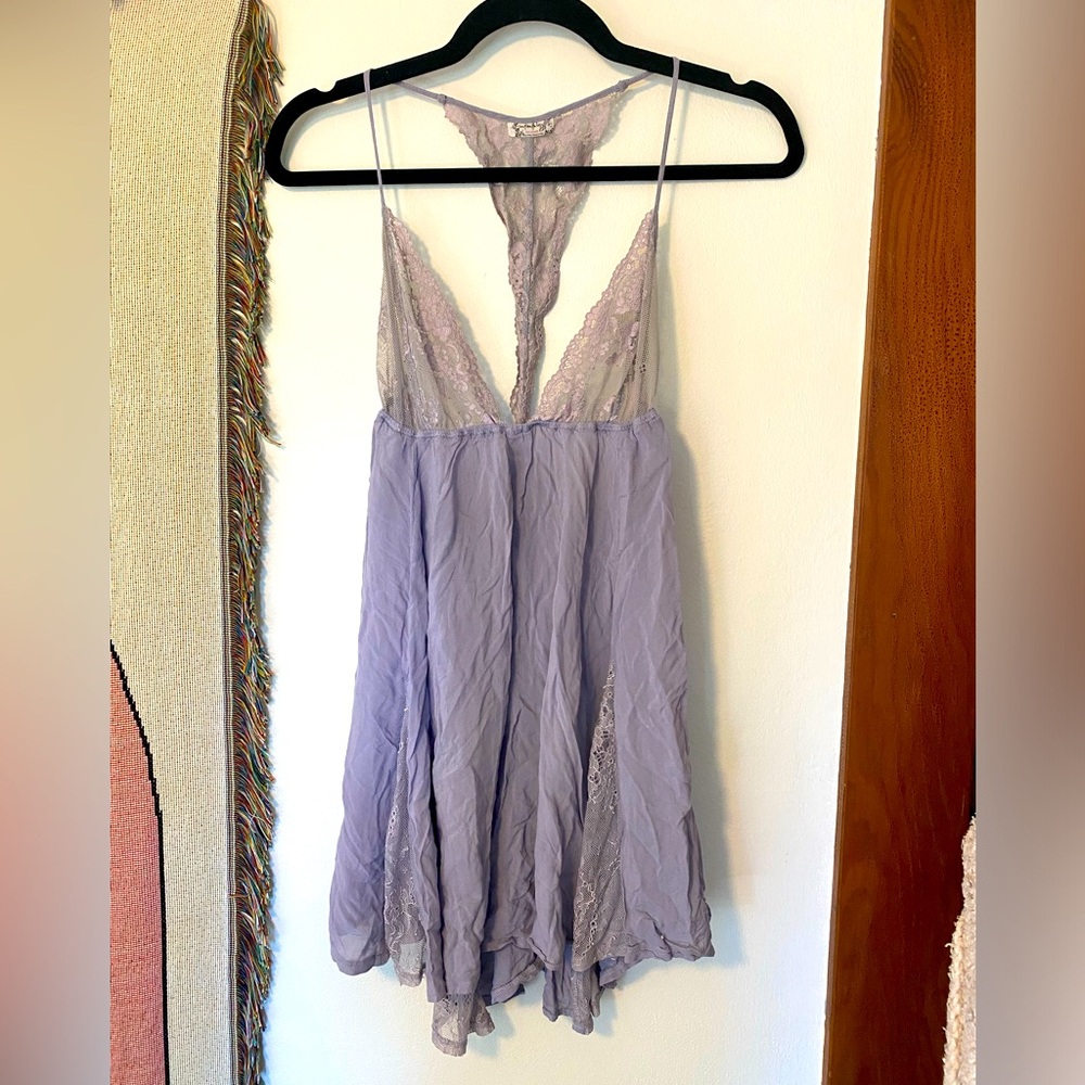 Free People rare lavender Lace Trim Chemise